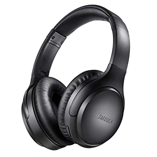 Active Noise Cancelling Headphones, Boltune Bluetooth 5.0 Over Ear Wireless Headphones with Mic Deep Bass, Comfortable Protein Earpads 30H Playtime for Travel Work TV PC Cellphone