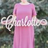 Custom Personalized Wooden Name Sign 12-55" WIDE - CHARLOTTE Font Letters Baby Name Plaque PAINTED nursery name nursery decor wooden wall art, above a crib image