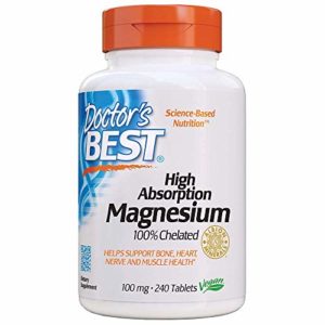 Doctor's Best High Absorption Magnesium Glycinate Lysinate, 100% Chelated, TRACCS, Not Buffered, Headaches, Sleep, Energy, Leg Cramps, Non-GMO, Vegan, Gluten Free, Soy Free, 100 mg, 240 Tablets image