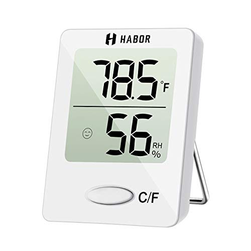 Habor Digital Hygrometer Indoor Thermometer, Humidity Gauge Indicator Room Thermometer, Accurate Temperature Humidity Monitor Meter for Home, Office, Greenhouse, Mini Hygrometer (2.3 X 1.8 Inch)