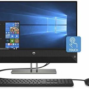 HP Pavilion 24-Inch All-in-One Computer, Intel Core i5-9400T, 12 GB RAM, 512 GB Solid State Drive, Windows 10 (24-Xa0032, Black) image