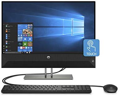 HP Pavilion 24-Inch All-in-One Computer, Intel Core i5-9400T, 12 GB RAM, 512 GB Solid State Drive, Windows 10 (24-Xa0032, Black) image