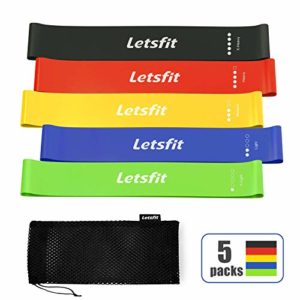 Letsfit Resistance Loop Bands, Resistance Exercise Bands for Home Fitness, Stretching, Strength Training, Physical Therapy, Natural Latex Workout Bands, Pilates Flexbands, 12" x 2" image