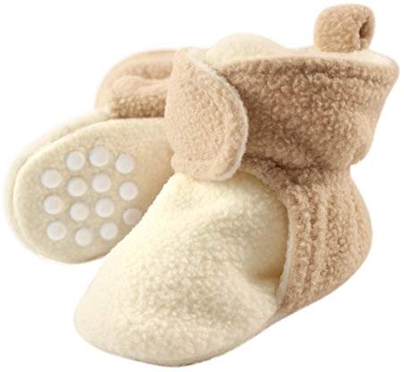 Luvable Friends Baby Cozy Fleece Booties with Non Skid Bottom