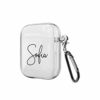 MARBLEFY Custom Name Airpod Case with Keychain Neck Running Strap Protective Customized Name Clear Airpods Case Personalized Gift Back to School image