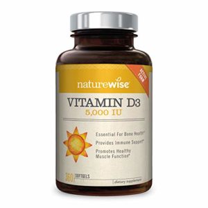 NatureWise Vitamin D3 5,000 IU for Healthy Muscle Function, Bone Health, & Immune Support | Non-GMO in Cold-Pressed Organic Olive Oil & Gluten-Free (Packaging May Vary) [360 Count] image