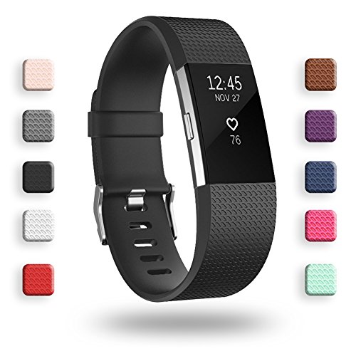 POY Replacement Bands Compatible for Fitbit Charge 2, Classic & Special Edition Adjustable Sport Wristbands image