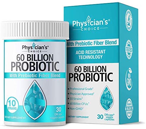 Probiotics 60 Billion CFU - Dr. Approved Probiotics for Women, Probiotics for Men and Adults, Natural; Shelf Stable Probiotic Supplement with Organic Prebiotic, Acidophilus Probiotic; 30 Capsules