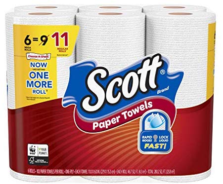 Scott Paper Towels Choose-A-Sheet, White, 6 Mega Rolls image