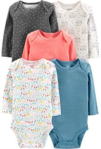 Simple Joys by Carter’s Baby Girls’ 5-Pack Long-Sleeve Bodysuit