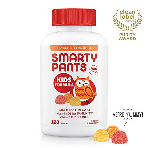 SmartyPants Kids Formula Daily Gummy Vitamins: Gluten Free, Multivitamin & Omega 3 Fish Oil (DHA/EPA), Methyl B12, Vitamin D3, Vitamin B6, 120 Count (30 Day Supply) - Packaging May Vary image