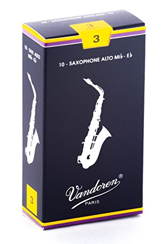 Vandoren SR213 Alto Sax Traditional Reeds Strength 3; Box of 10