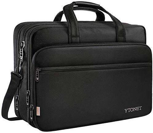 17 inch Laptop Bag, Travel Briefcase with Organizer, Expandable Large Hybrid Shoulder Bag, Water Resisatant Business Messenger Briefcases for Men and Women Fits 17 15.6 Inch Laptop, Computer, Tablet image