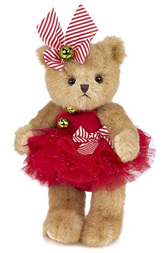 Bearington Jenny Jingles, Christmas Plush Stuffed Animal Ballerina Teddy Bear, 10 inches image