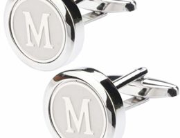 Dannyshi Mens Classic Stainless Steel Initial Letter Cufflinks