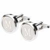 Dannyshi Mens Classic Stainless Steel Initial Cufflinks 26 Alphabet Initial Letter Cufflinks Business Wedding Shirts A-Z image