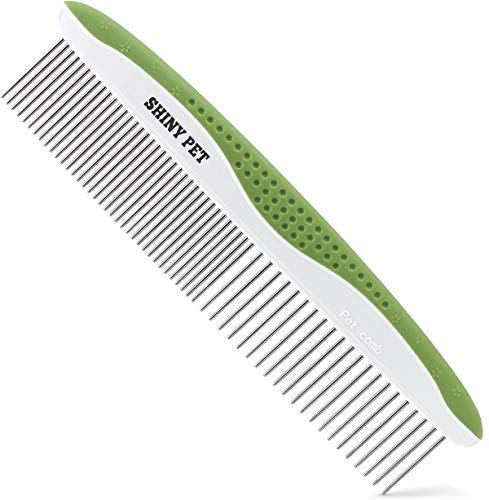 Mambolin Dog Comb for Removes Tangles and Knots - Cat Comb for Removing Matted Fur - Grooming Tool with Stainless Steel Teeth and Non-Slip Grip Handle - Best Pet Hair Comb for Home Grooming Kit - Ebook Guide