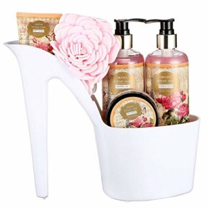 Draizee Spa Luxurious Home Relaxation Lovely Fragrance Gift Bag for Woman (Rose Scented Heel Shoe, 4 Pieces) - #1 Best Christmas Gift for Women image