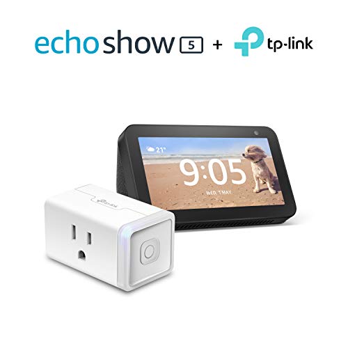 Echo Show 5 (Charcoal) Bundle with TP-Link simple set up smart plug