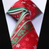 HISDERN Christmas Tie for Men, Holiday Season Party Necktie & Pocket Square Set image