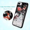 iPhone 7 Plus Case, Caka Glitter Case Christmas Bling Flowing Floating Luxury Liquid Sparkle Soft TPU Glitter Snowflake Black Case for iPhone 6 Plus 6S Plus 7 Plus 8 Plus (5.5 inch) (Silver) image