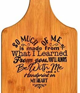 Mothers Gift – Special Love Heart Poem Bamboo Cutting Board Design Mom Gift Mothers Day Gift Mom Birthday Christmas Gift Engraved Side For Décor Hanging Reverse Side For Usage (7x13.5 Paddle) image