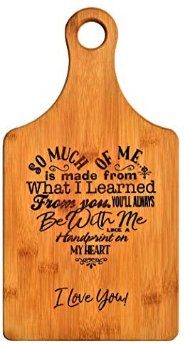 Mothers Gift – Special Love Heart Poem Bamboo Cutting Board Design Mom Gift Mothers Day Gift Mom Birthday Christmas Gift Engraved Side For Décor Hanging Reverse Side For Usage (7x13.5 Paddle) image