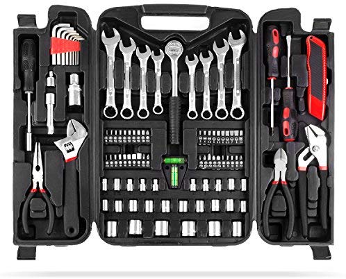 Mambolin MVPOWER 95 Piece Home Mechanics Repair Tool Kit, General Household Tool Set with Durable and Long Lasting Tools Mixed Tool Set with Plastic Toolbox Storage Case Perfect for DIY, Home Maintenance