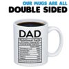 MyCozyCups Dad Nutritional Facts Label Coffee Mug - Funny Unique Gift Idea 11oz Cup for Husband, Dad, from Wife, Daughter, Son - Birthday, Christmas, Valentine’s Day, Anniversary image