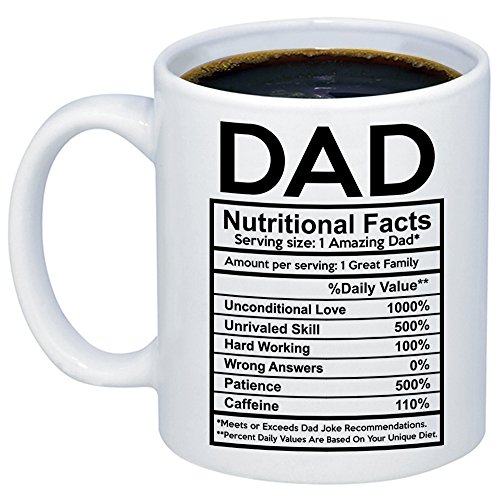MyCozyCups Dad Nutritional Facts Label Coffee Mug