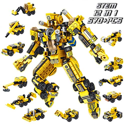 Mambolin PANLOS Robot STEM Toy Engineering Building Blocks Building Bricks Toy kit - for Boys 6 Years Old or Older Tight Fit and Compatible with All Major Brands 570 PCS