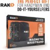 RAK Magnetic Wristband with Strong Magnets for Holding Screws, Nails, Drill Bits - Best Unique Christmas Gift for Men, DIY Handyman, Father/Dad, Husband, Boyfriend, Him, Women (Black) image