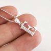 YFN Initial Pendant Necklace Earrings in Sterling Silver with Cubic Zirconial 26 Letter Alphabet Jewelry for Women Teen Girl image