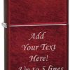 Zippo Candy Apple Red Custom Personalized Message Engraving Windproof Lighter image