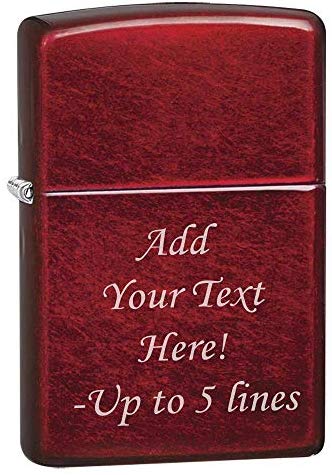 Zippo Candy Apple Red Custom Personalized Message Engraving Windproof Lighter image
