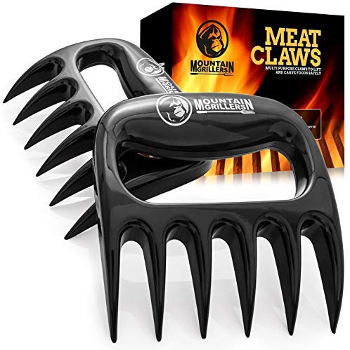 Mambolin Bear Claws Meat Shredder for BBQ - Perfectly Shredded Meat, These Are The Meat Claws You Need - Best Pulled Pork Shredder Claw x 2 For Barbecue, Smoker, Grill (Black)