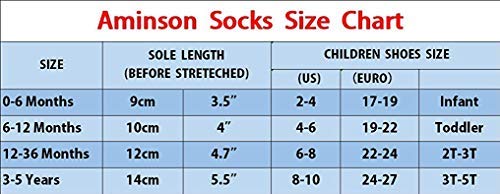 Aminson Anti Slip Non Skid Ankle Socks With Grips for Baby Toddler Kids Boys Girls