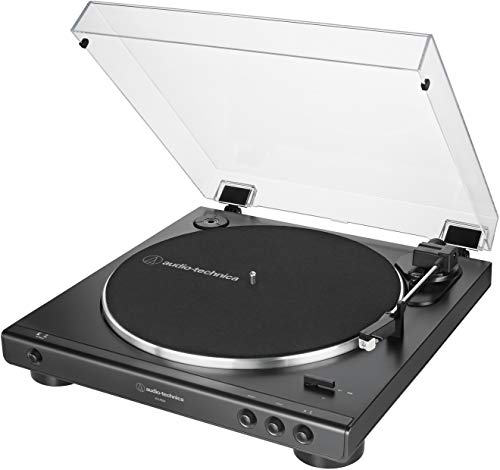 Audio-Technica AT-LP60X-BK Fully Automatic Belt-Drive Stereo Turntable, Black, Hi-Fidelity, Plays 33 -1/3 and 45 RPM Vinyl Records, Dust Cover, Anti-Resonance, Die-Cast Aluminum Platter