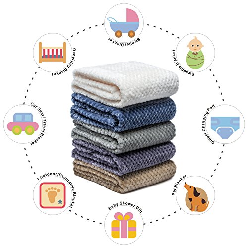 Fuzzy Blanket or Fluffy Blanket for Baby Girl or boy, Soft Warm Cozy Coral Fleece Toddler, Infant or Newborn Receiving Blanket for Crib, Stroller, Travel, Decorative (28Wx40L, XS-Flint Gray)