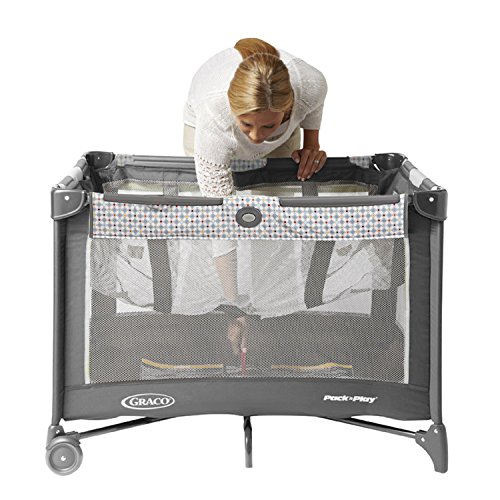 Graco Pack 'n Play On the Go Playard | Includes Full-Size Infant Bassinet, Push Button Compact Fold, Pasadena