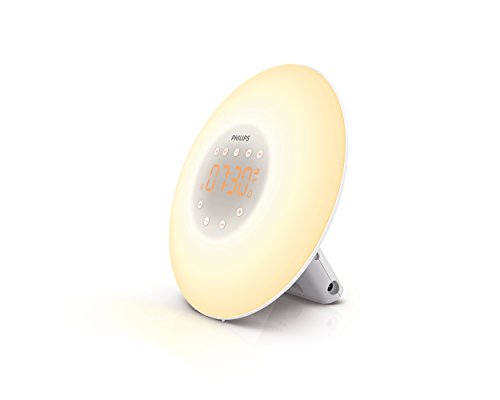 Philips Wake-Up Light Alarm Clock with Sunrise Simulation and Radio, White (HF3505)