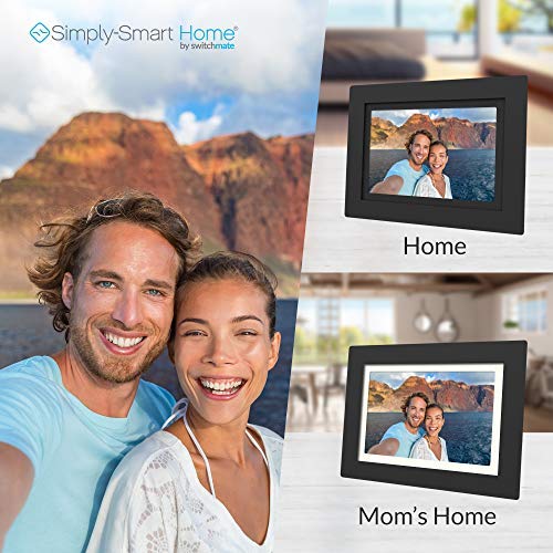 PhotoShare Friends and Family Smart Frame 8" Digital Photo Frame, Send Pics from Phone to Frame, Wi-Fi, 8 GB, Holds Over 5,000 Photos, HD, 1080P, Black/White Mattes, iOS, Android