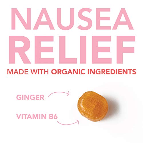 Pink Stork Morning Sickness Sweets: Ginger Raspberry Nausea Relief Hard Candy, USDA Organic + Vitamin B6, Women-Owned, 30 Sweets
