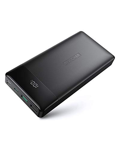 RAVPower Portable Charger 20000mAh PD 3.0 Power Bank QC 3.0 18W USB C External Battery Pack Tri-input and Tri-output Cell Phone Charger Battery for iPhone, Samsung Galaxy and More