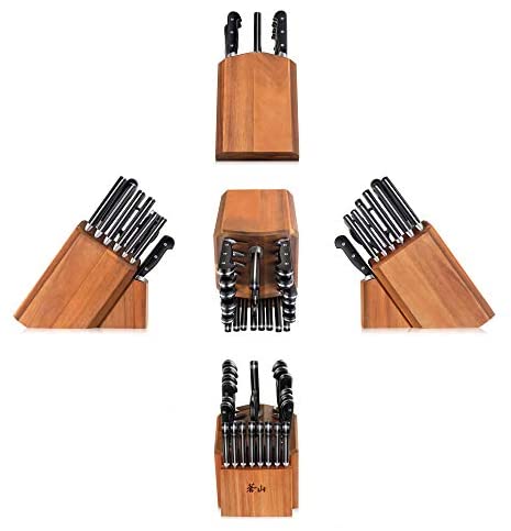 Cangshan V2 Series 1024128 German Steel Forged 23-Piece Knife Block Set, Acacia