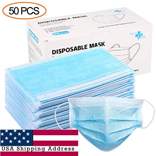 Mambolin dust Protection, Disposable Face No Breathing Valve FDA certific Thick 3Ply (50 Pieces)