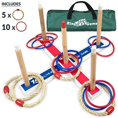 Mambolin Elite Outdoor Games For Kids - Ring Toss Yard Games for Adults and Family. Easy Backyard Games to Assemble, With Compact Carry Bag for Easy Storage. Fun Kids Games or Outdoor Toys for Kids