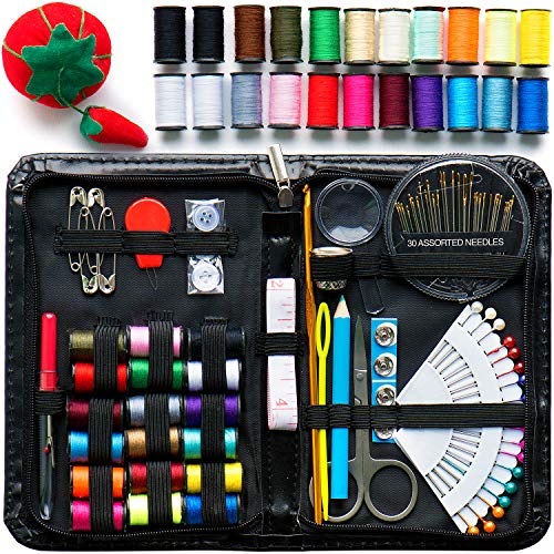 Evergreen Art Supply Sewing Kit Includes 40 Spools of Thread, All You Need, & More! Perfect as a Beginner Sewing Kit, Travel Sewing Kit, Campers, Emergency Sewing Kit & More!