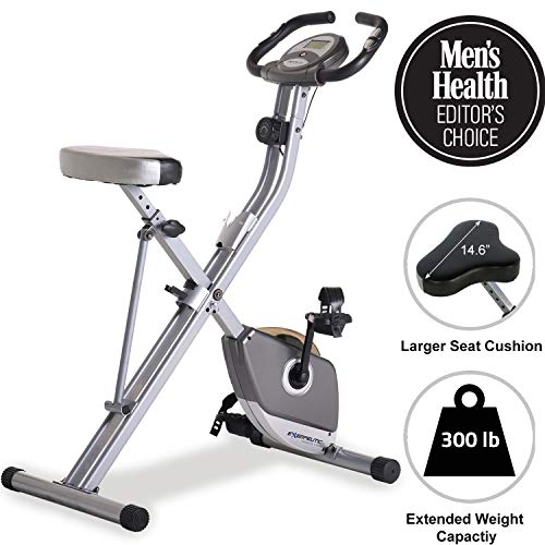 Exerpeutic Folding Magnetic Upright Exercise Bike with Pulse