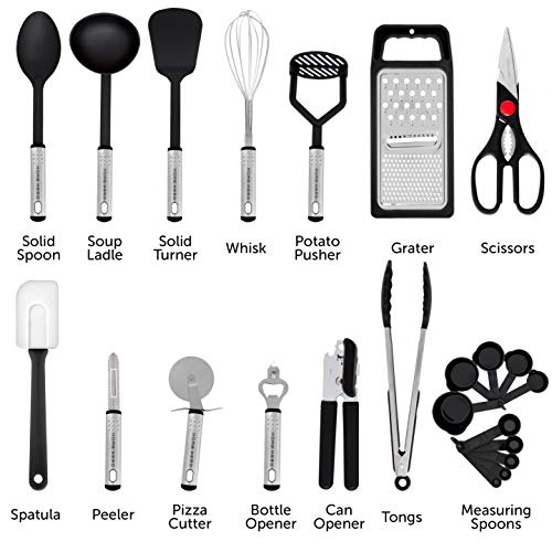Home Hero Kitchen Utensil Set - 23 Nylon Cooking Utensils - Kitchen Utensils with Spatula - Kitchen Gadgets Cookware Set - Best Kitchen Tool Set